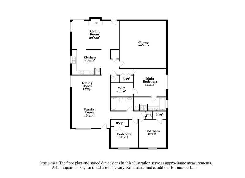 2,155/Mo, 1333 Rosewood Ln Lancaster, TX 75146 Floor Plan View