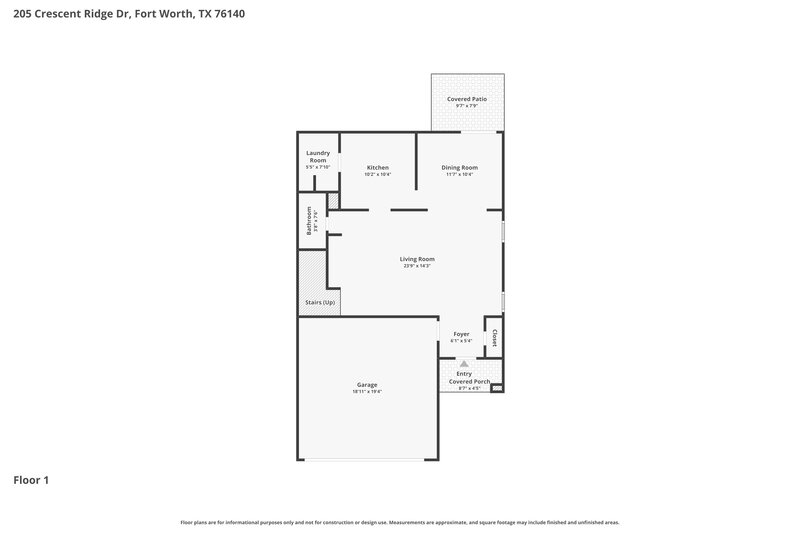 1,950/Mo, 205 Crescent Ridge Dr Fort Worth, TX 76140 Floorplan View