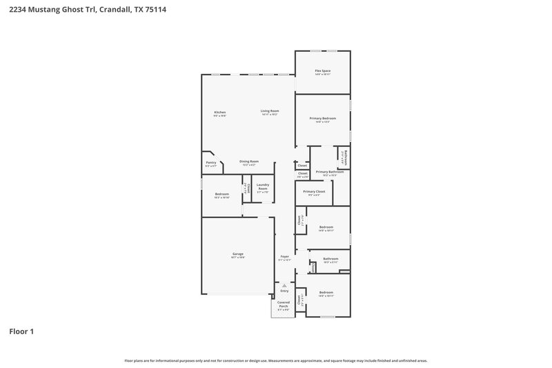 2,300/Mo, 2234 Mustang Ghost Trl Crandall, TX 75114 Floor Plan View