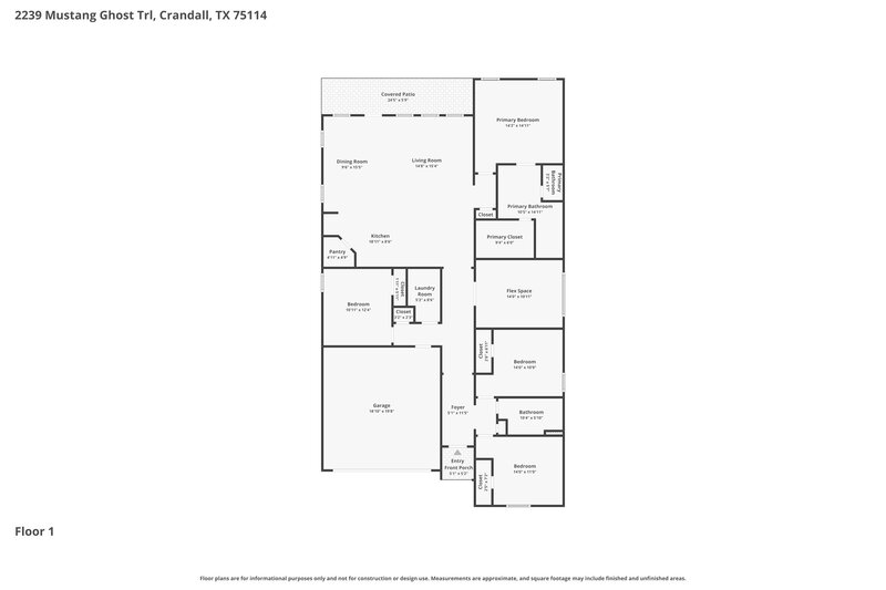 2,290/Mo, 2239 Mustang Ghost Trl Crandall, TX 75114 Floor Plan View