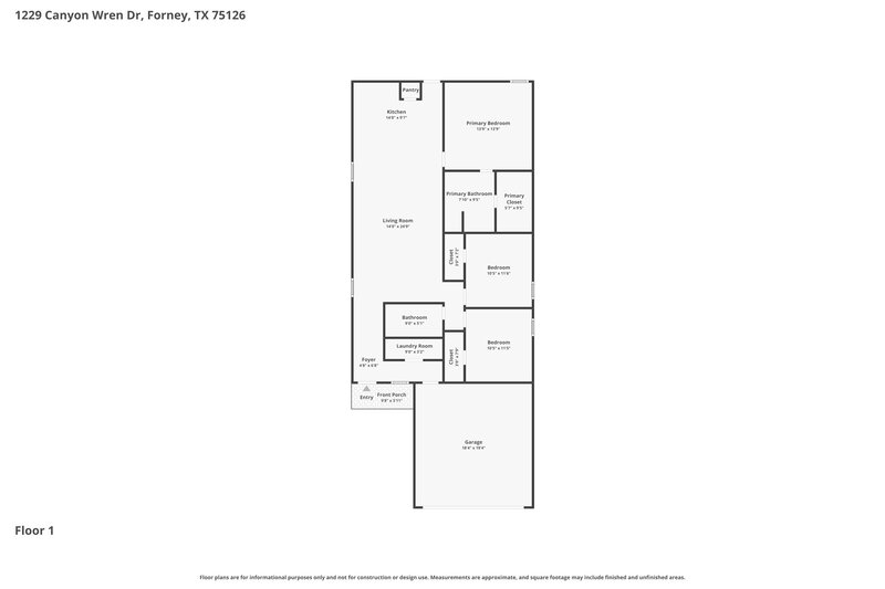 1,920/Mo, 1229 Canyon Wren Dr Forney, TX 75126 Floor Plan View