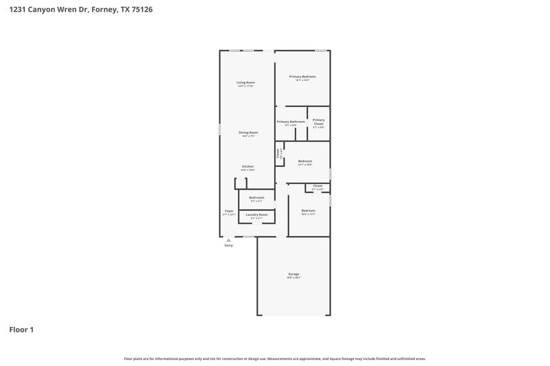 1,955/Mo, 1231 Canyon Wren Dr Forney, TX 75126 Floor Plan View