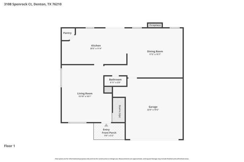 2,395/Mo, 3108 Spenrock Ct Denton, TX 76210 Floor Plan View