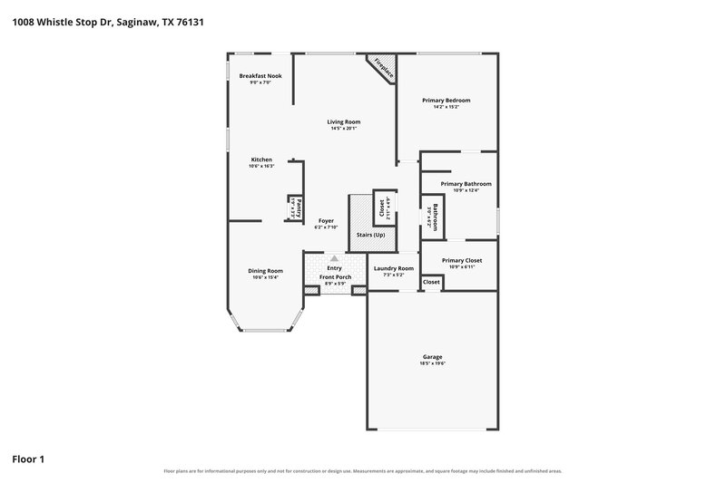 2,420/Mo, 1008 Whistle Stop Dr Saginaw, TX 76131 Floor Plan View