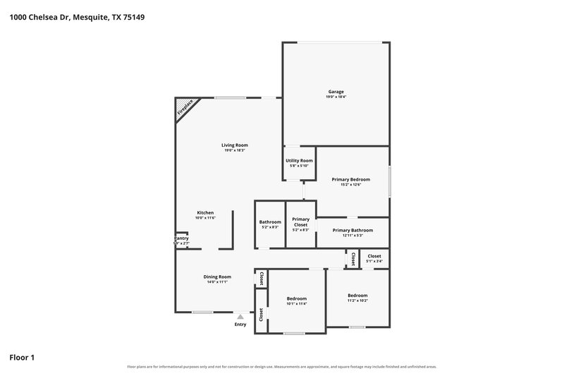 2,025/Mo, 1000 Chelsea Dr Mesquite, TX 75149 Floor Plan View