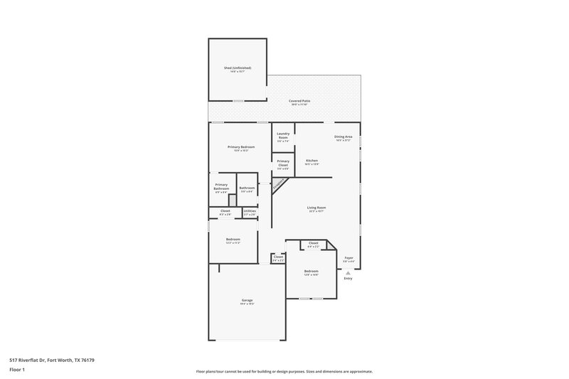 1,960/Mo, 517 Riverflat Dr Fort Worth, TX 76179 Floorplan View