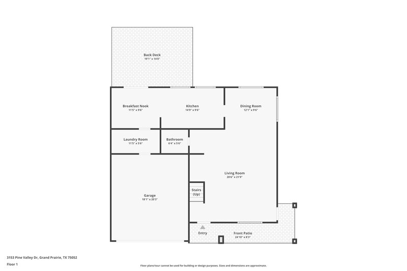 2,515/Mo, 3153 Pine Valley Dr Grand Prairie, TX 75052 Floor Plan View