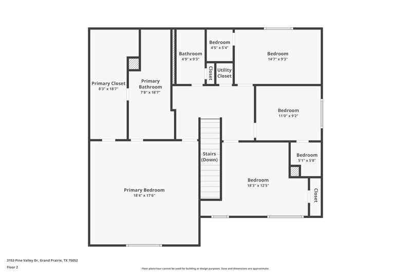 2,515/Mo, 3153 Pine Valley Dr Grand Prairie, TX 75052 Floor Plan View 2