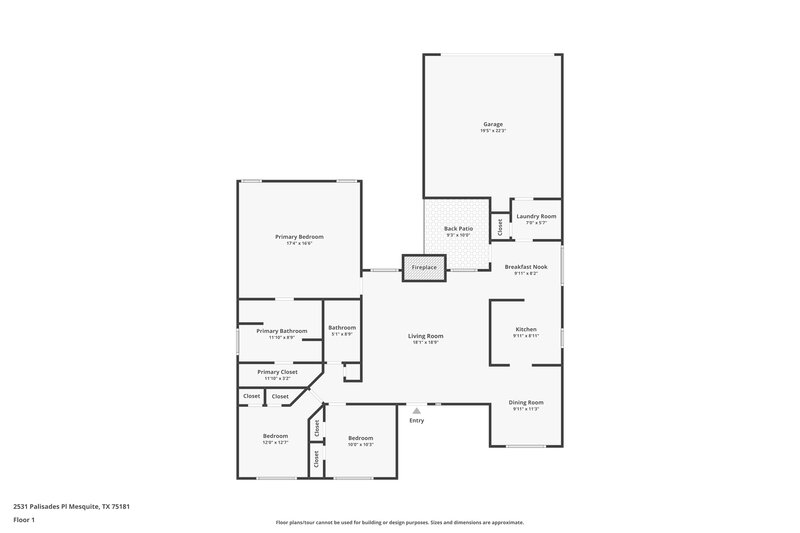 2,215/Mo, 2531 Palisades Pl Mesquite, TX 75181 Floor Plan View