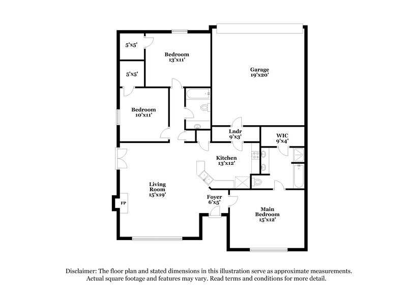 1,916/Mo, 1523 Rebecca Ln Lancaster, TX 75134 Floor Plan View