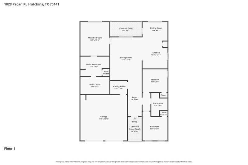 2,116/Mo, 1028 Pecan Pl Hutchins, TX 75141 Floor Plan View