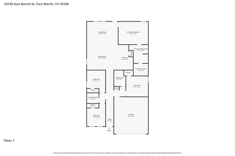 2,120/Mo, 10720 Gun Barrel St Fort Worth, TX 76108 Floor Plan View