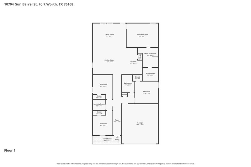 2,160/Mo, 10704 Gun Barrel St Fort Worth, TX 76108 Floor Plan View