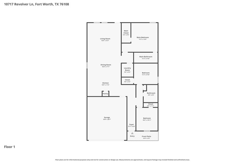 1,950/Mo, 10717 Revolver Dr Fort Worth, TX 76108 Floor Plan View