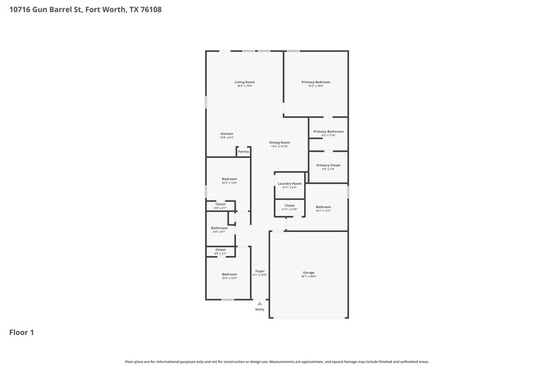 2,025/Mo, 10716 Gun Barrel St Fort Worth, TX 76108 Floor Plan View