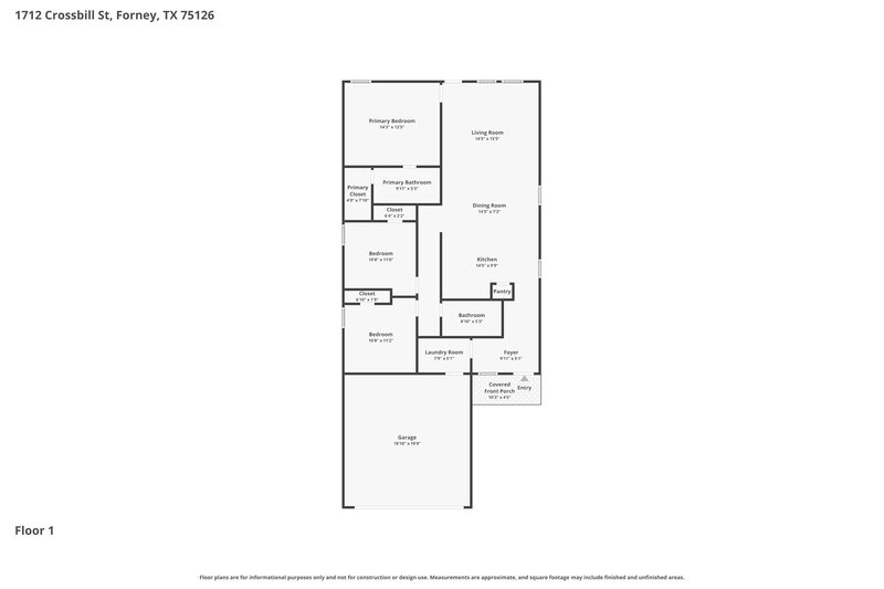1,805/Mo, 1712 Crossbill St Forney, TX 75126 Floor Plan View