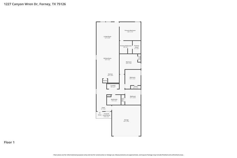 2,120/Mo, 1227 Canyon Wren Dr Forney, TX 75126 Floor Plan View