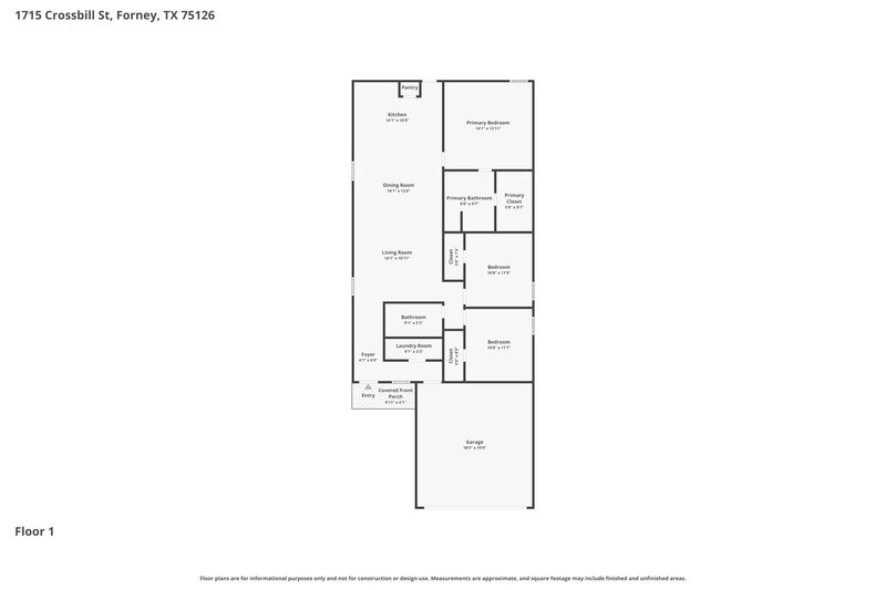 1,985/Mo, 1715 Crossbill St Forney, TX 75126 Floor Plan View