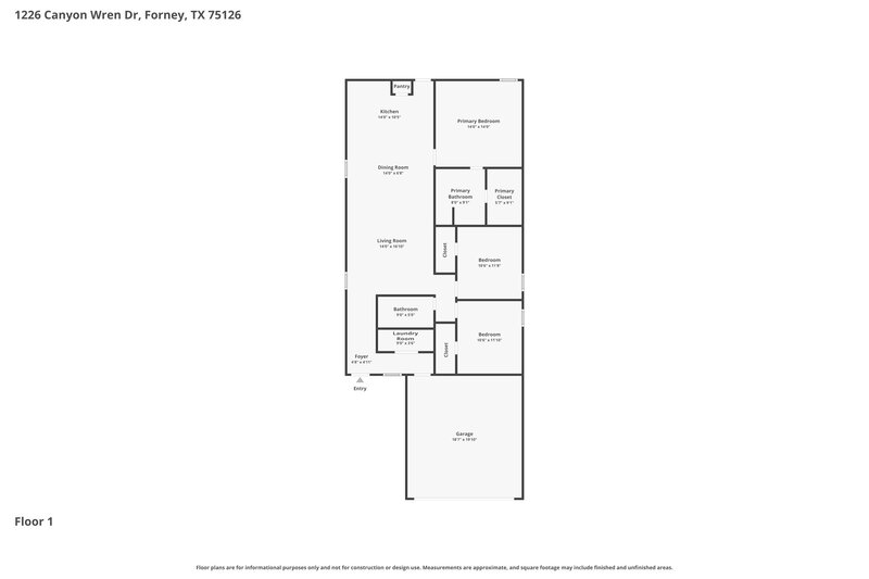 1,805/Mo, 1226 Canyon Wren Dr Forney, TX 75126 Floor Plan View