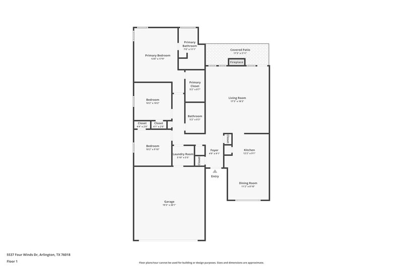 2,145/Mo, 5537 Four Winds Dr Arlington, TX 76018 Floor Plan View