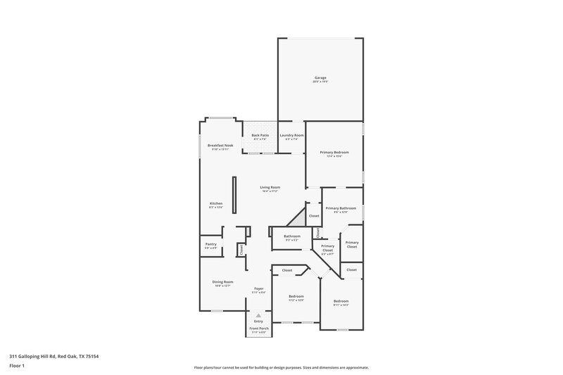 2,285/Mo, 311 Galloping Hill Rd Red Oak, TX 75154 Floor Plan View