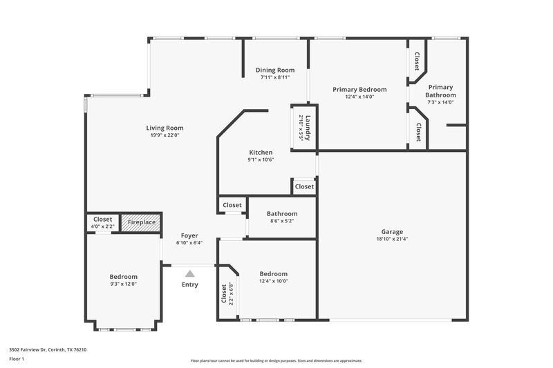 2,005/Mo, 3502 Fairview Dr Corinth, TX 76210 Floor Plan View