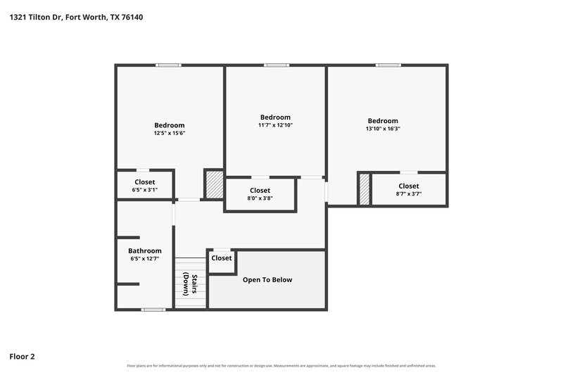 2,350/Mo, 1321 Tilton Dr Fort Worth, TX 76140 Floor Plan View 2