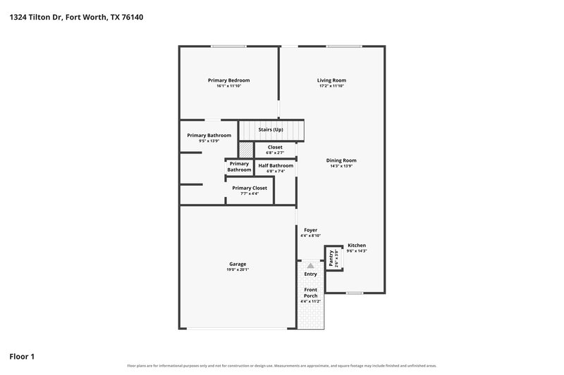 2,570/Mo, 1324 Tilton Dr Fort Worth, TX 76140 Floor Plan View