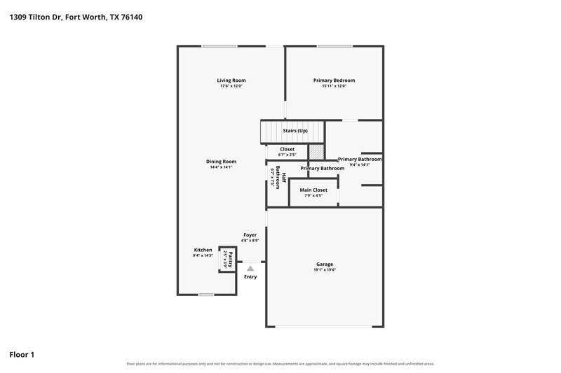 2,570/Mo, 1309 Tilton Dr Fort Worth, TX 76140 Floor Plan View