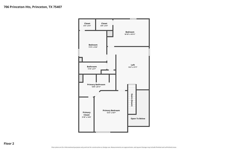 2,160/Mo, 706 Princeton Heights Blvd Princeton, TX 75407 Floor Plan View 2