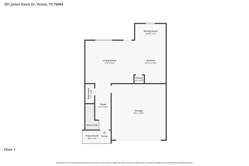 2,195/Mo, 201 Julian Davis Dr Venus, TX 76084 Floorplan View