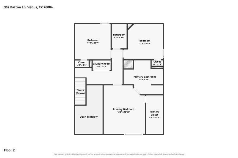 2,195/Mo, 302 Patton Ln Venus, TX 76084 Floorplan View 2