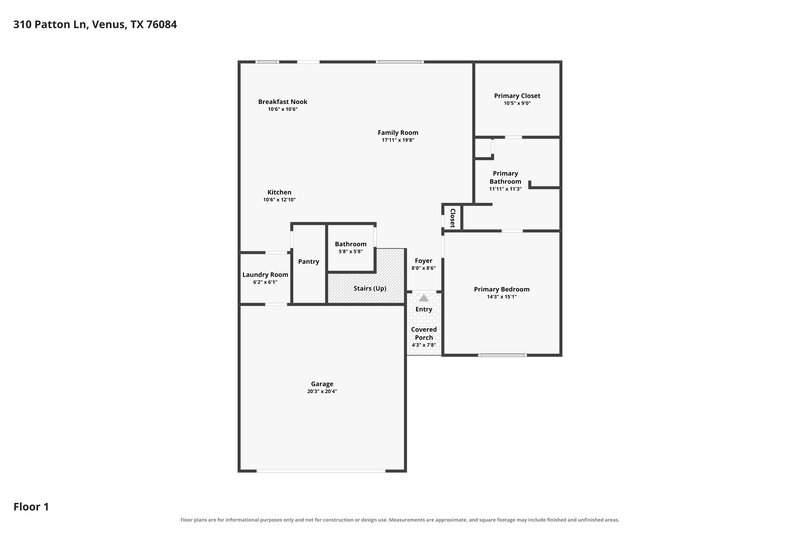 2,445/Mo, 310 Patton Ln Venus, TX 76084 Floor Plan View