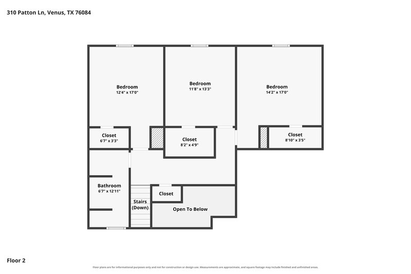 2,445/Mo, 310 Patton Ln Venus, TX 76084 Floor Plan View 2