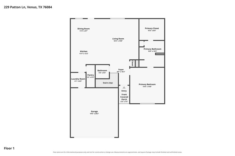 2,370/Mo, 229 Patton Ln Venus, TX 76084 Floor Plan View 2
