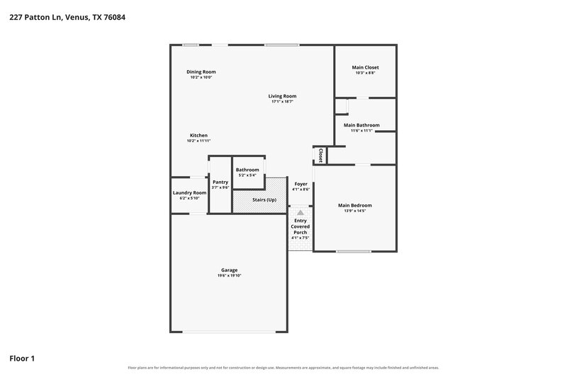 2,370/Mo, 227 Patton Ln Venus, TX 76084 Floor Plan View