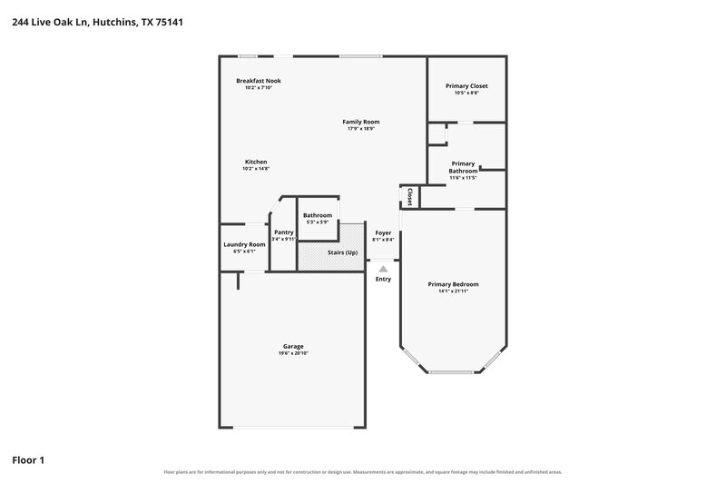 2,580/Mo, 244 Live Oak Ln Hutchins, TX 75141 Floorplan View
