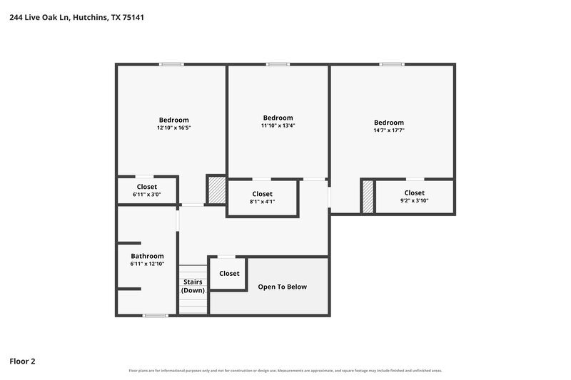 2,580/Mo, 244 Live Oak Ln Hutchins, TX 75141 Floorplan View 2
