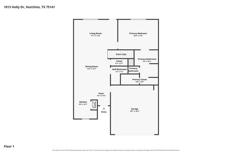 2,635/Mo, 1013 Holly Dr Hutchins, TX 75141 Floor Plan View