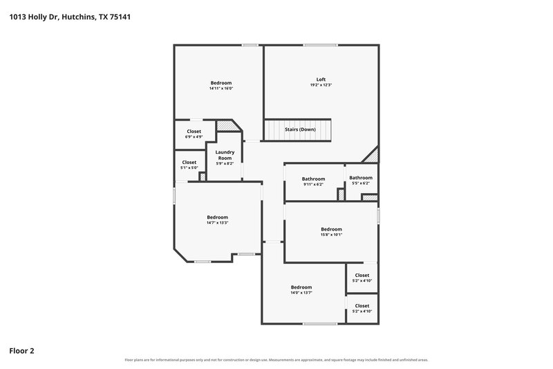 2,635/Mo, 1013 Holly Dr Hutchins, TX 75141 Floor Plan View 2