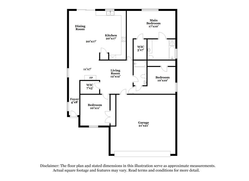 2,255/Mo, 4625 Sleepy Ridge Cir Fort Worth, TX 76133 Floor Plan View
