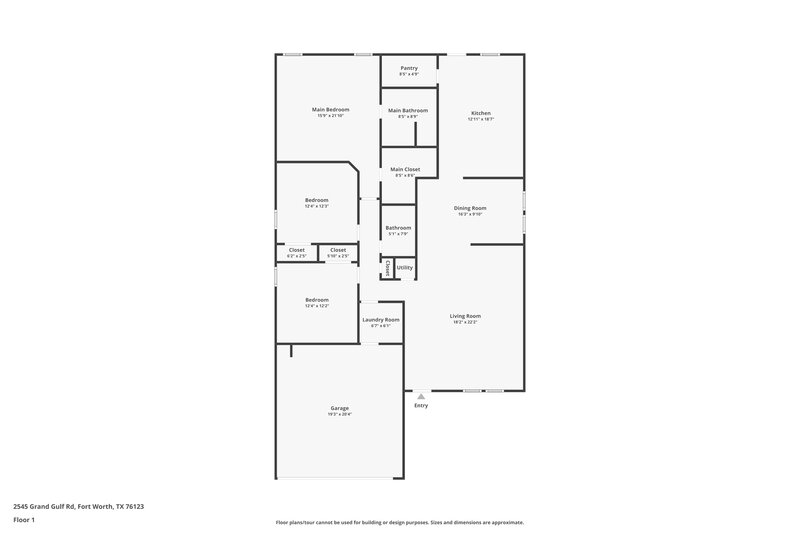 1,805/Mo, 2545 Grand Gulf Rd Fort Worth, TX 76123 Floor Plan View