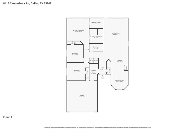 2,285/Mo, 8413 Canvasback Ln Dallas, TX 75249 Floor Plan View