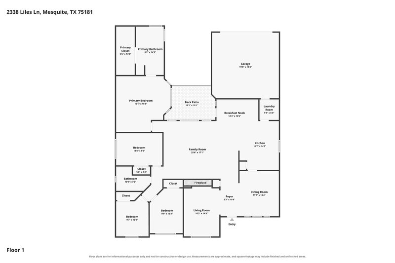 2,400/Mo, 2338 Liles Ln Mesquite, TX 75181 Floor Plan View