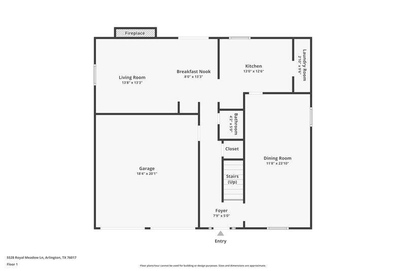 2,040/Mo, 5528 Royal Meadow Ln Arlington, TX 76017 Floor Plan View