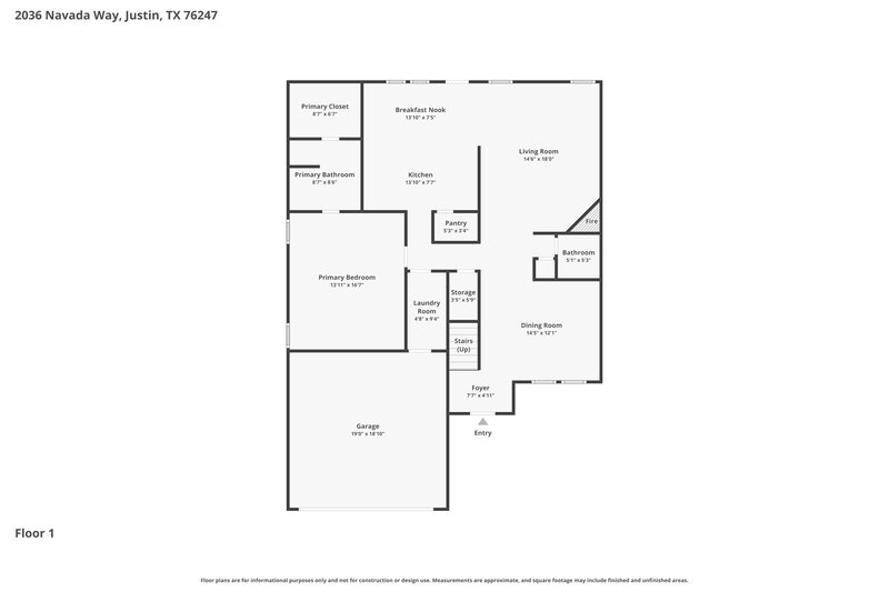 0/Mo, 2036 Navada Way Justin, TX 76247 Floor Plan View