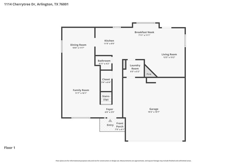 2,360/Mo, 1114 Cherrytree Dr Arlington, TX 76001 Floor Plan View