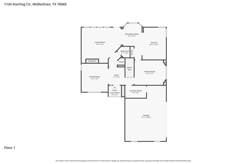 2,650/Mo, 1134 Starling Cir Midlothian, TX 76065 Floor Plan View