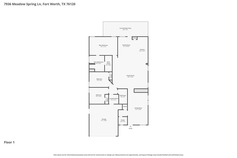 2,330/Mo, 7936 Meadow Spring Ln Fort Worth, TX 76120 Floor Plan View