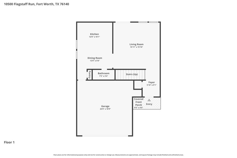 1,915/Mo, 10500 Flagstaff Run Fort Worth, TX 76140 Floorplan View